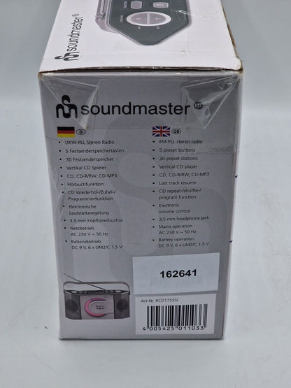 Soundmaster RCD1755SI tragbares Radio mit CD-Player