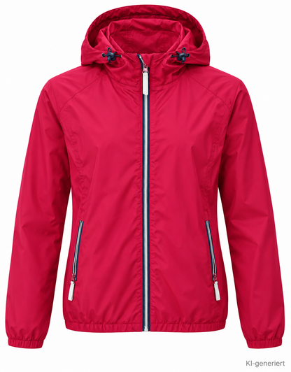 CRANE Damen Regenjacke Gr. L 44/46 Rot Bionic Finish Eco Kapuze Outdoor Z