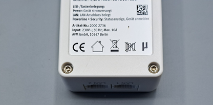 AVM FRITZ! Powerline 1220E Einzeladapter | 1200 Mbit/s | 2x Gigabit LAN | dLAN