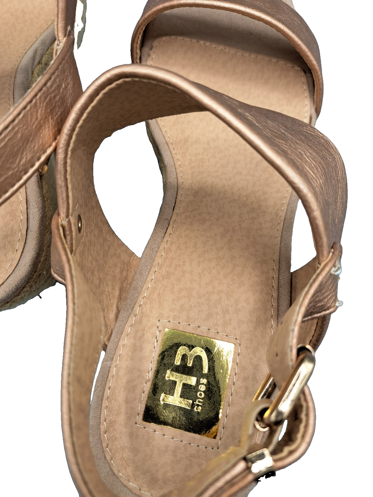 HB Shoes Damen Sandalen Gr. 41 Roségold Keilabsatz Plateau Riemchensandalen G1