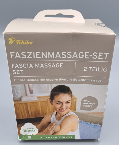 Tchibo Faszienmassage-Set 2tlg Holz Muskelmassage Entspannung
