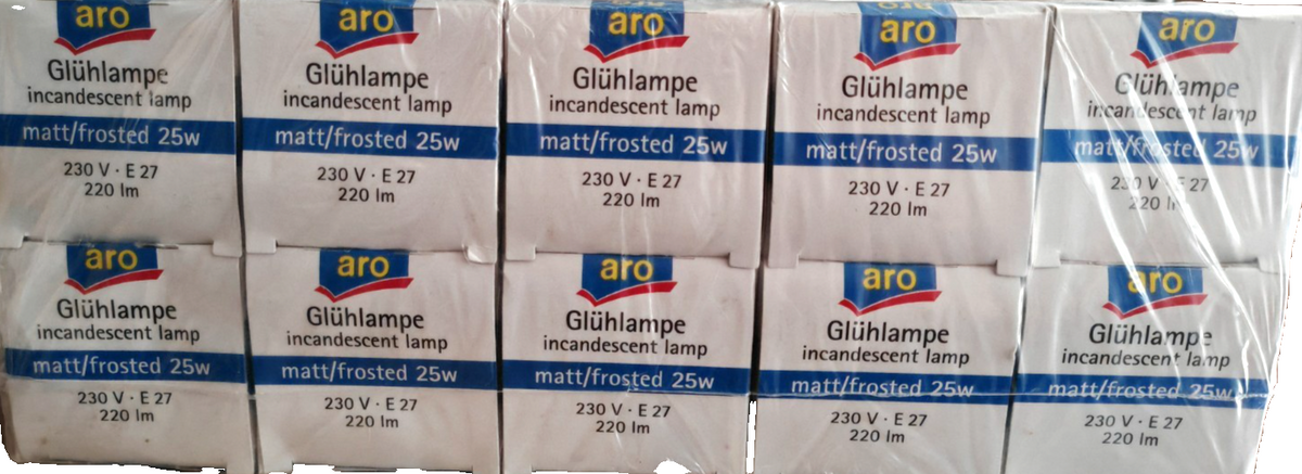 10x aro Glühlampe E27 25W 230V 220lm matt klassische Glühbirne Leuchtmittel HA35