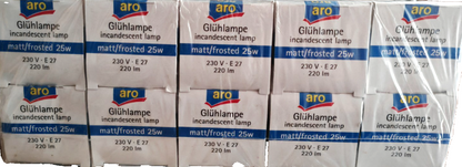 10x aro Glühlampe E27 25W 230V 220lm matt klassische Glühbirne Leuchtmittel HA35