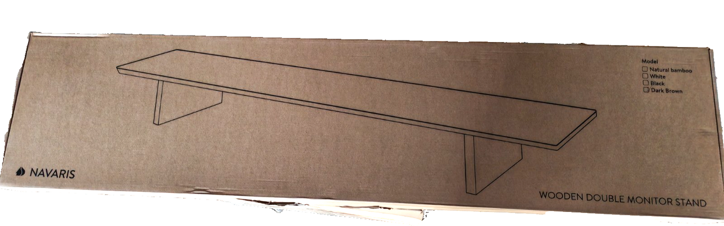 Navaris Doppel Monitorständer aus Holz - TV Ständer - Bildschirm Erhöhung - Lapt