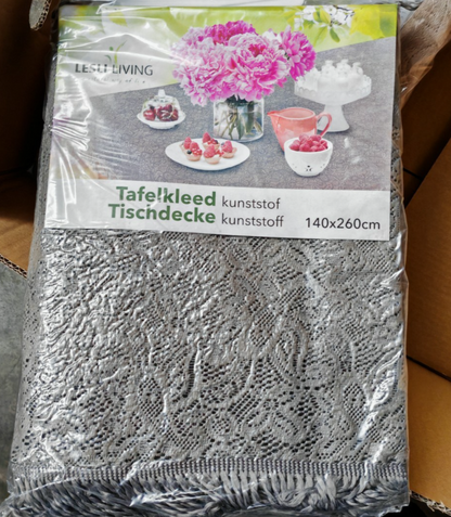 Lesli Living Tischdecke 140×260 cm – robuste Kunststoffdecke in Grau