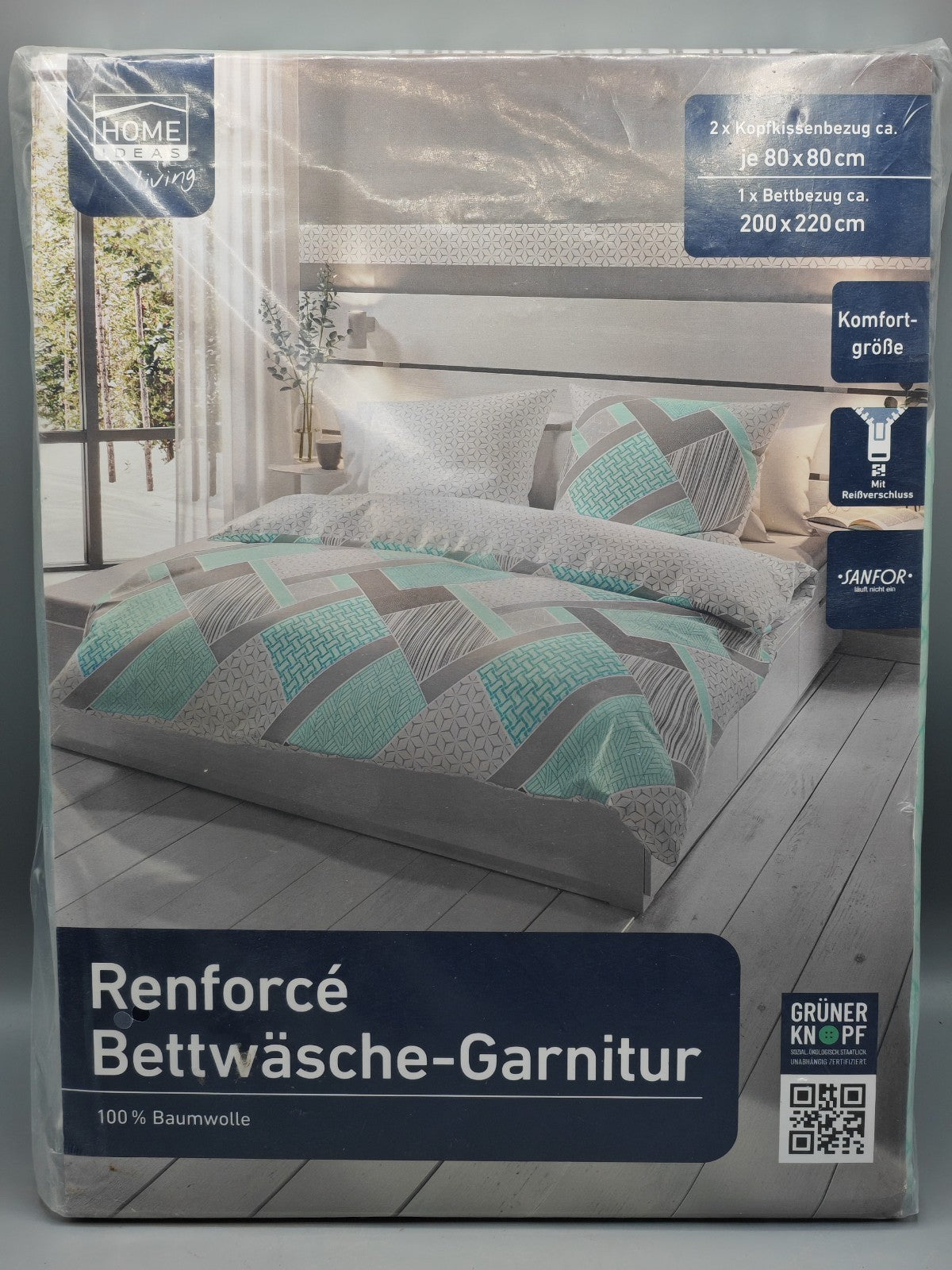 Home Ideas Living Renforce Bettwäsche-Garnitur 200x200 + 80x80
