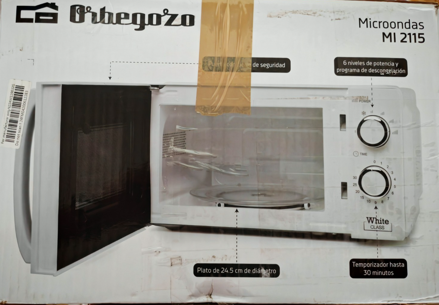 Orbegozo MI2115 Mikrowelle 20L 700W 6 Leistungsstufen Timer Weiß Küche HO-A22