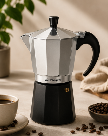 Orbegozo Espressokocher Aluminium 3 Tassen Kaffeemaschine Schwarz Silber A8