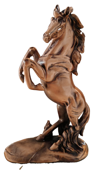 Pferdefigur Steigendes Pferd Skulptur Dekofigur Bronzeoptik ca. 26 cm D10