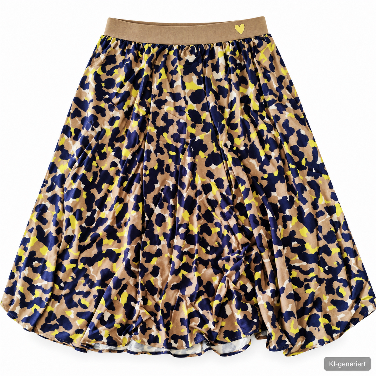 Lyla Damen Rock Gr. 46 Multicolor Leo Muster Midi Rock Gummibund QVC D1