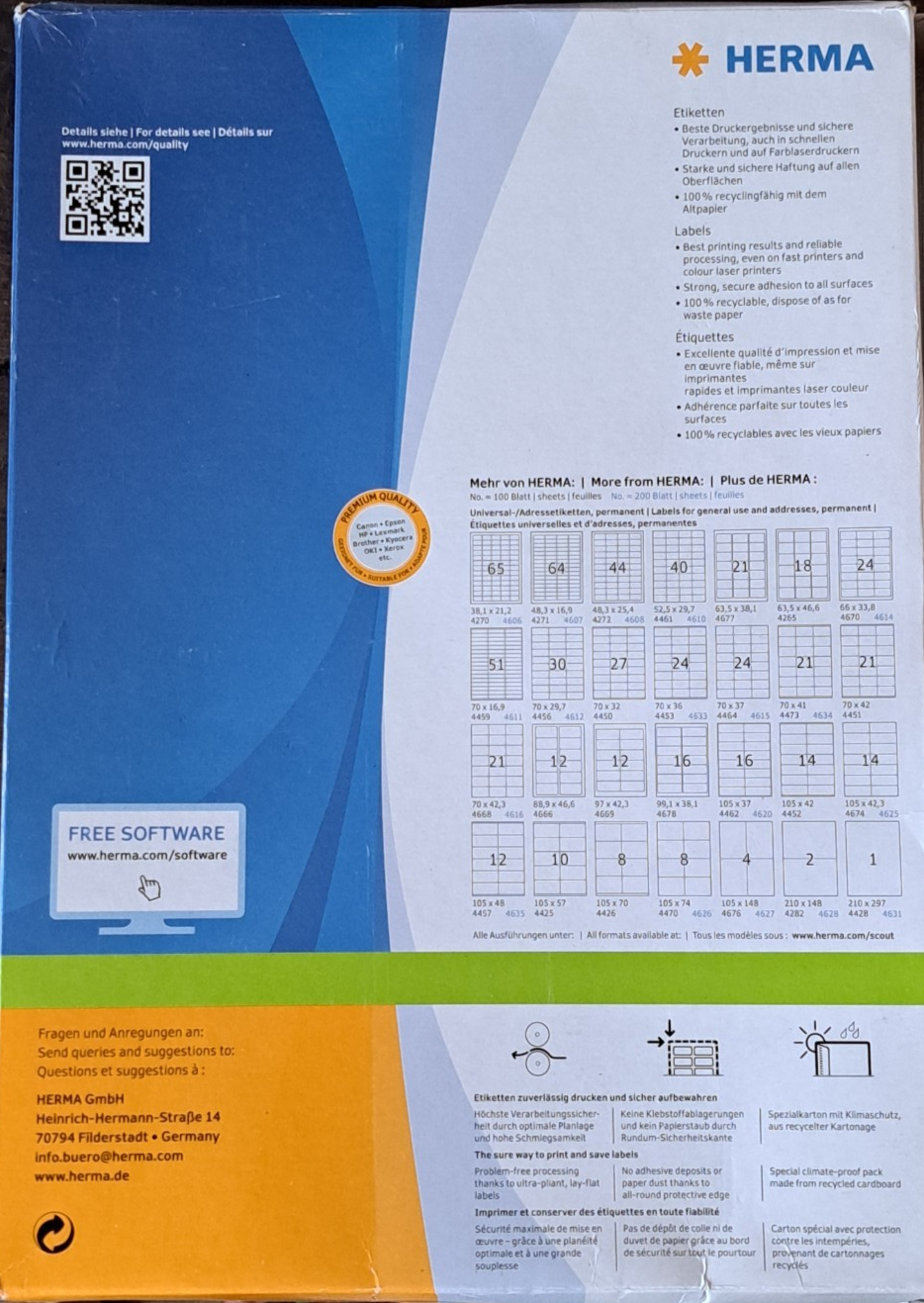Herma Premium Adressetiketten, Universal 400 Blatt, 148,5x205 mm