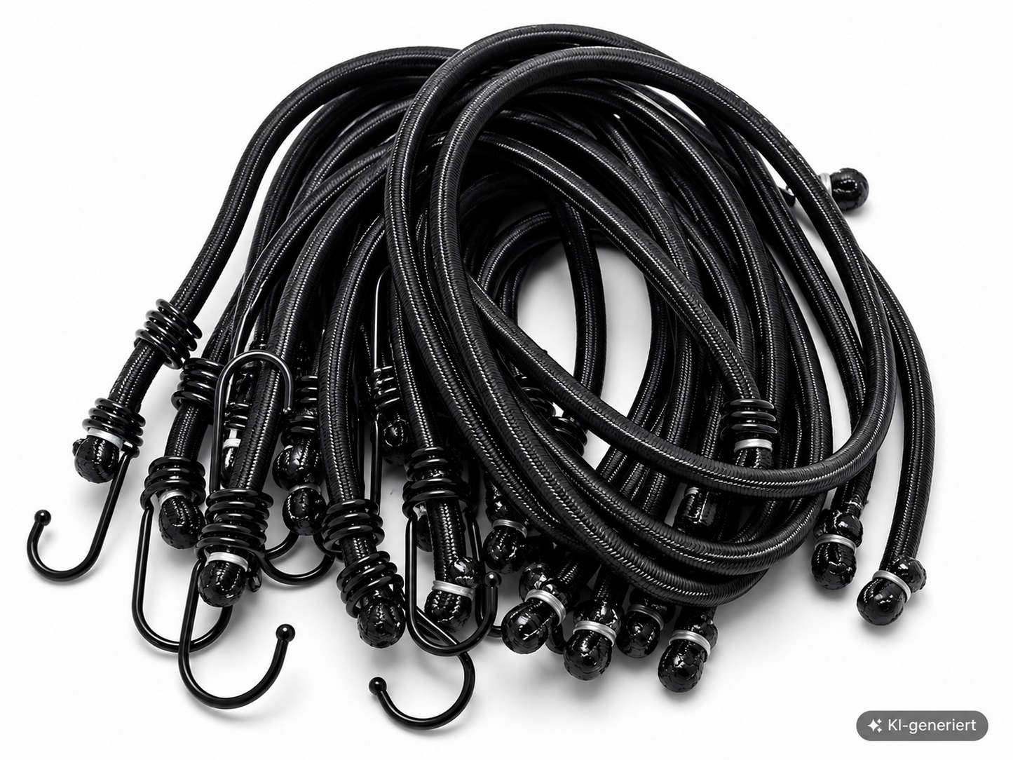 PRETEX 12x Gepäckspanner Schwarz Expander mit Haken Spanngummi Bungee Seil B1