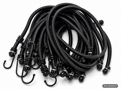 PRETEX 12x Gepäckspanner Schwarz Expander mit Haken Spanngummi Bungee Seil B1