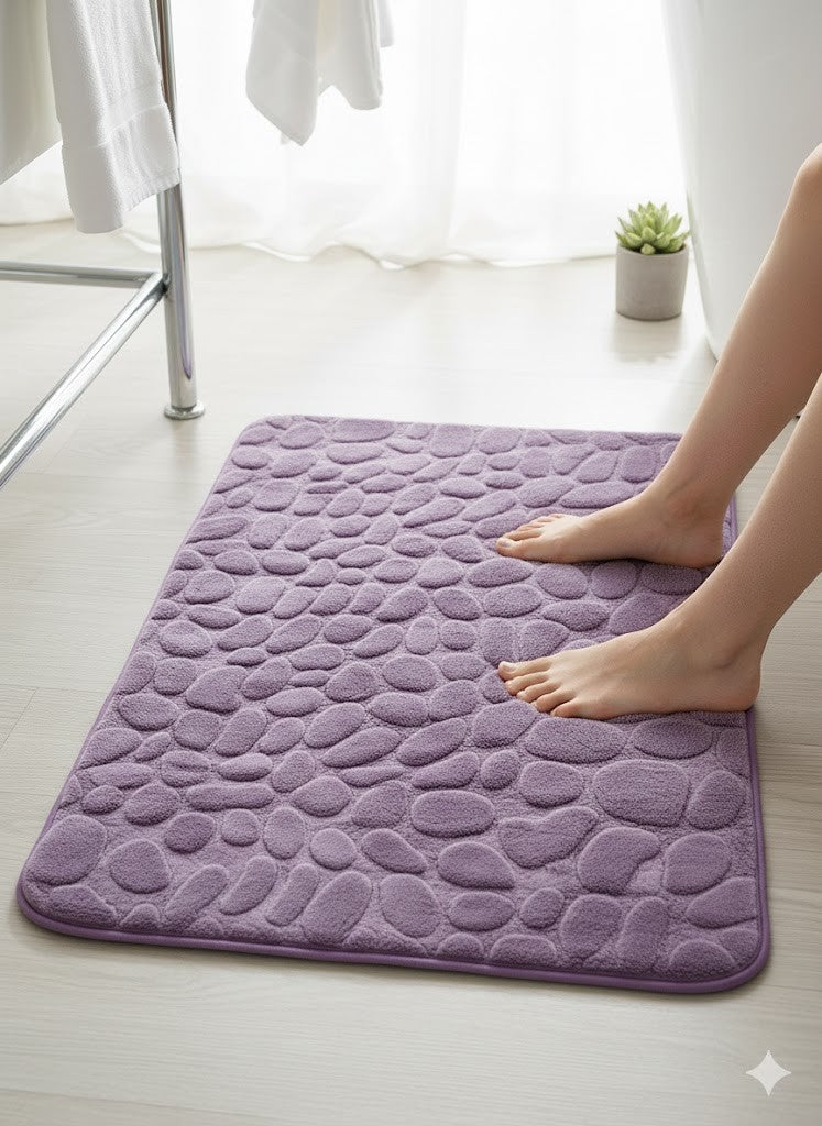 Home Living Badetippich 60x100 cm – Rutschfest & Weich, Modernes Lila