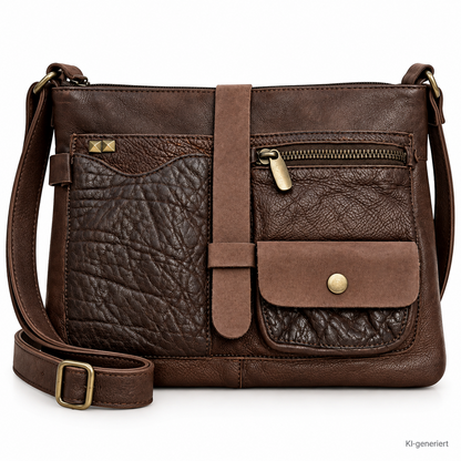 DESIDERIUS Basic Hortus Umhängetasche Dark Brown Rindsleder Echtleder Braun H2