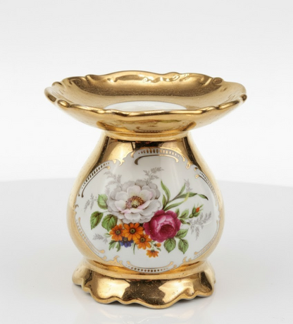 Antiker Kerzenständer Blume Vergoldet 8cm Hingucker Deko
