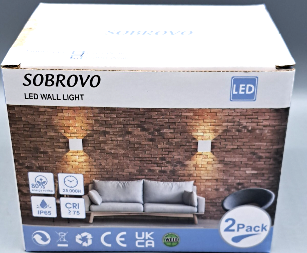Sobrovo LED Wandlampe 2er Set Wandleuchte Innenbeleuchtung