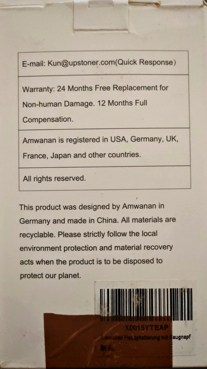 Amwanan Auto Handyhalterung Saugnapf Lüftung 4-7,5" Smartphone Halter ATE95 A8