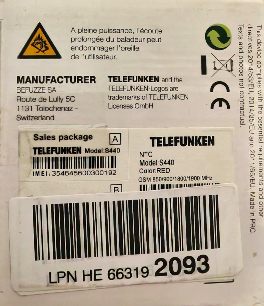 Telefunken S440 Mobiltelefon Seniorenhandy Handy SIM Großtasten Rot A6