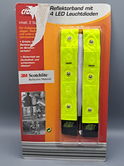 Crane Reflektorband mit 4 LED Leuchtdioden, 2 Stück
