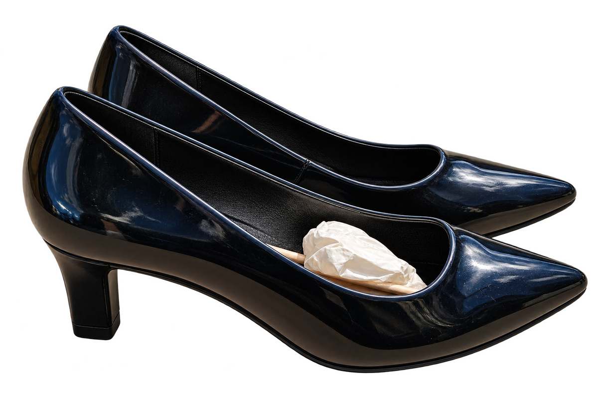 Gabor Damen Pumps Gr. 40 6,5 Schwarz Lack Spitz Blockabsatz Made in Portugal G1