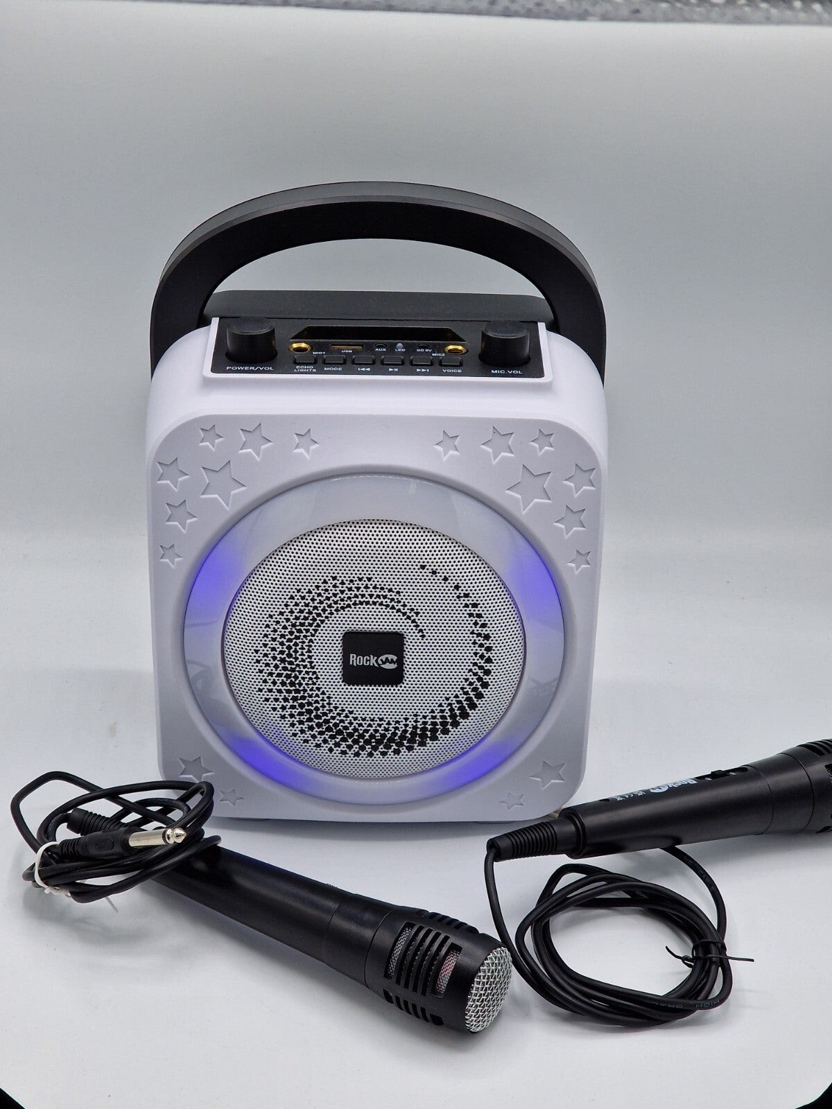 RockJam Bluetooth Karaoke Maschine 10W mit 2 Mikrofonen Akku