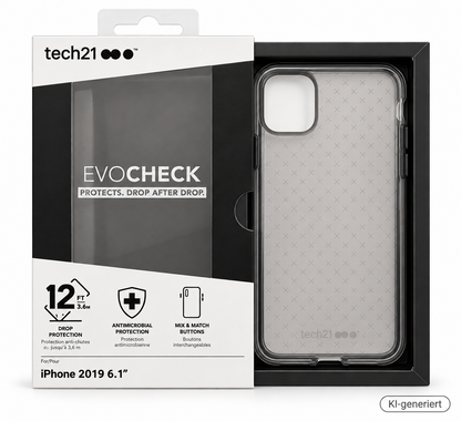 Tech21 Evo Check iPhone 11 6,1" Hülle Smokey Black 3,6m Fallschutz T21-7254