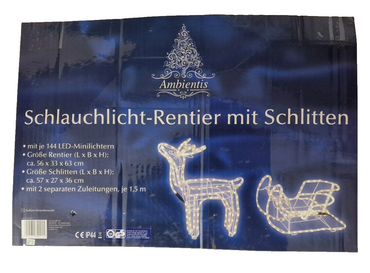 Ambientis Schlauchlicht-Rentier mit Schlitten