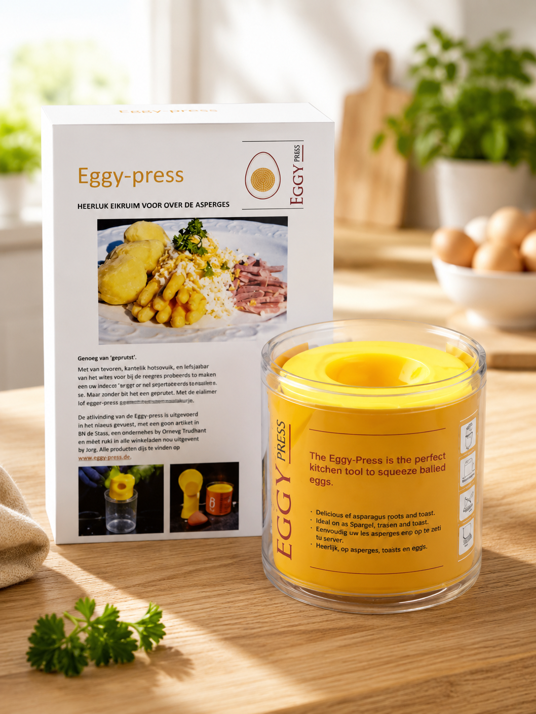 Eggy-Press Eierpresse Küchenhelfer Ei Schneider Eiweiß Dotter Presse Kochen B6