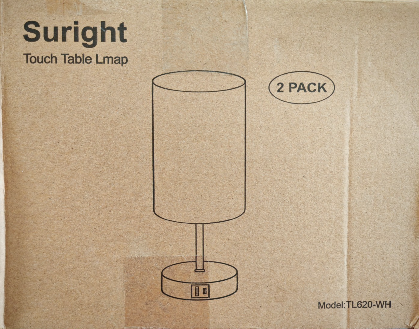 Suright Nachttischlampe 2er Set Touch dimmbar USB A+C Holz LED Lampe HO-A34