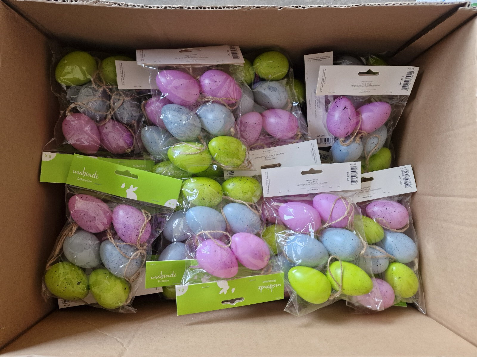 36x Mabiente Ostereier, 6er Pack, Bunte Eier, Ostern, Deko
