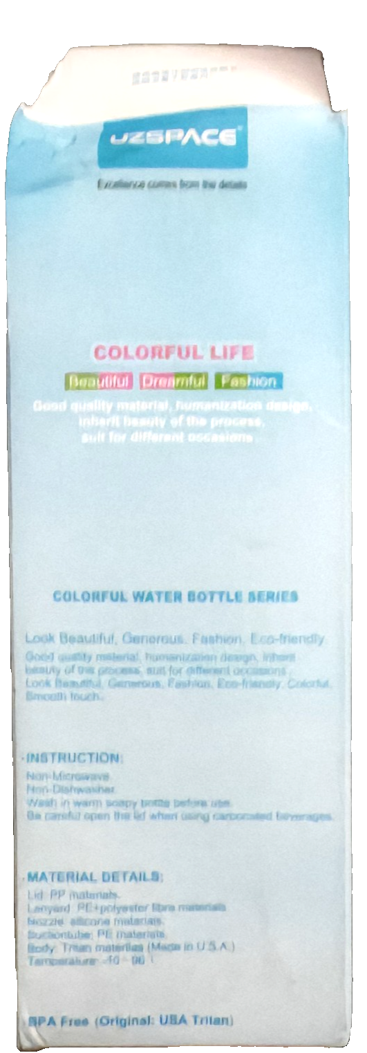 UZSPACE Trinkflasche 400 ml Blau Sportflasche Wasserflasche BPA-frei B3
