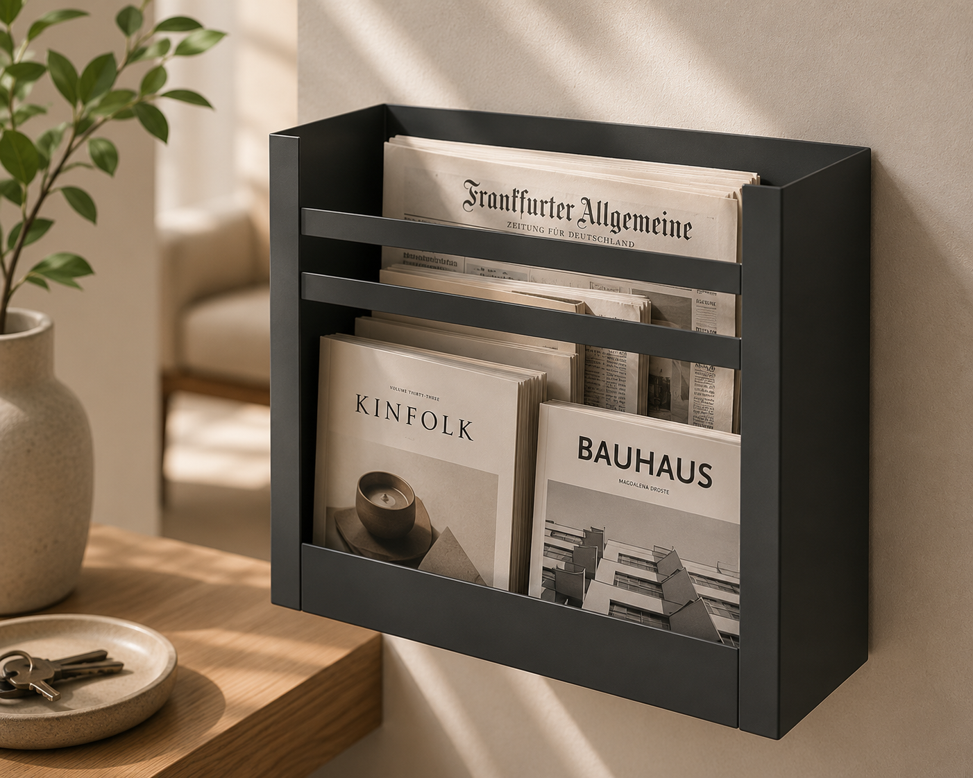 Navaris Zeitungshalter Wand Zeitungskorb Zeitschriftenhalter Briefablage HO-A9