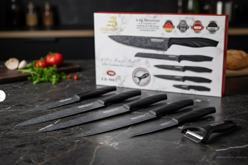 Eisenbach EB-9001 6-tlg Messerset Edelstahl Antihaft Küchenmesser B5
