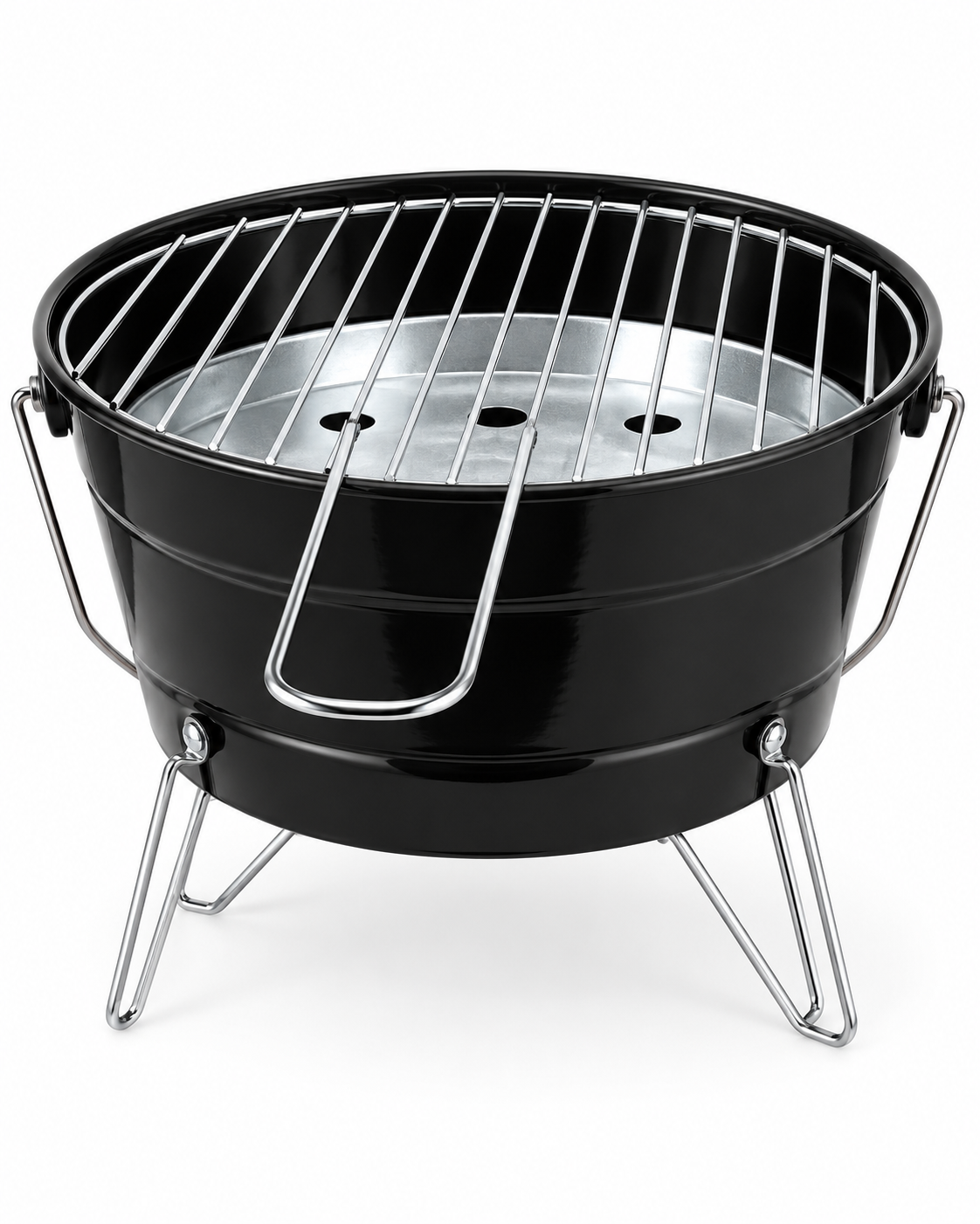ACTIVA Grilleimer Pronto Schwarz Holzkohlegrill Camping BBQ 27 cm HA22