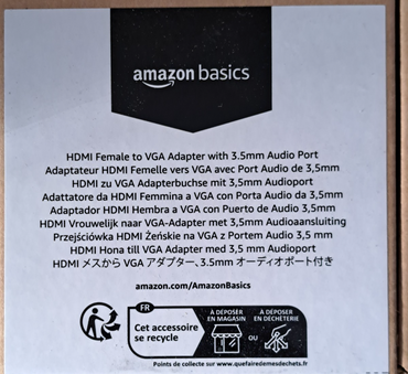 Amazon Basics HDMI zu VGA Adapter Buchse mit 3,5mm Audio Port
