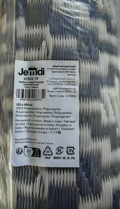 Jemidi Outdoor Teppich 120x180cm Balkon Teppich Garten Camping Wetterfest HO-A7