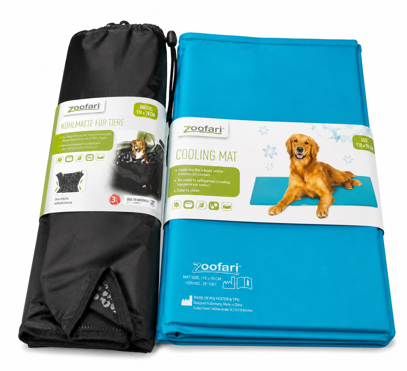 Zoofari Pet Car Seat Cover Autoschondecke Kühlmatte 50x90cm Hund Auto