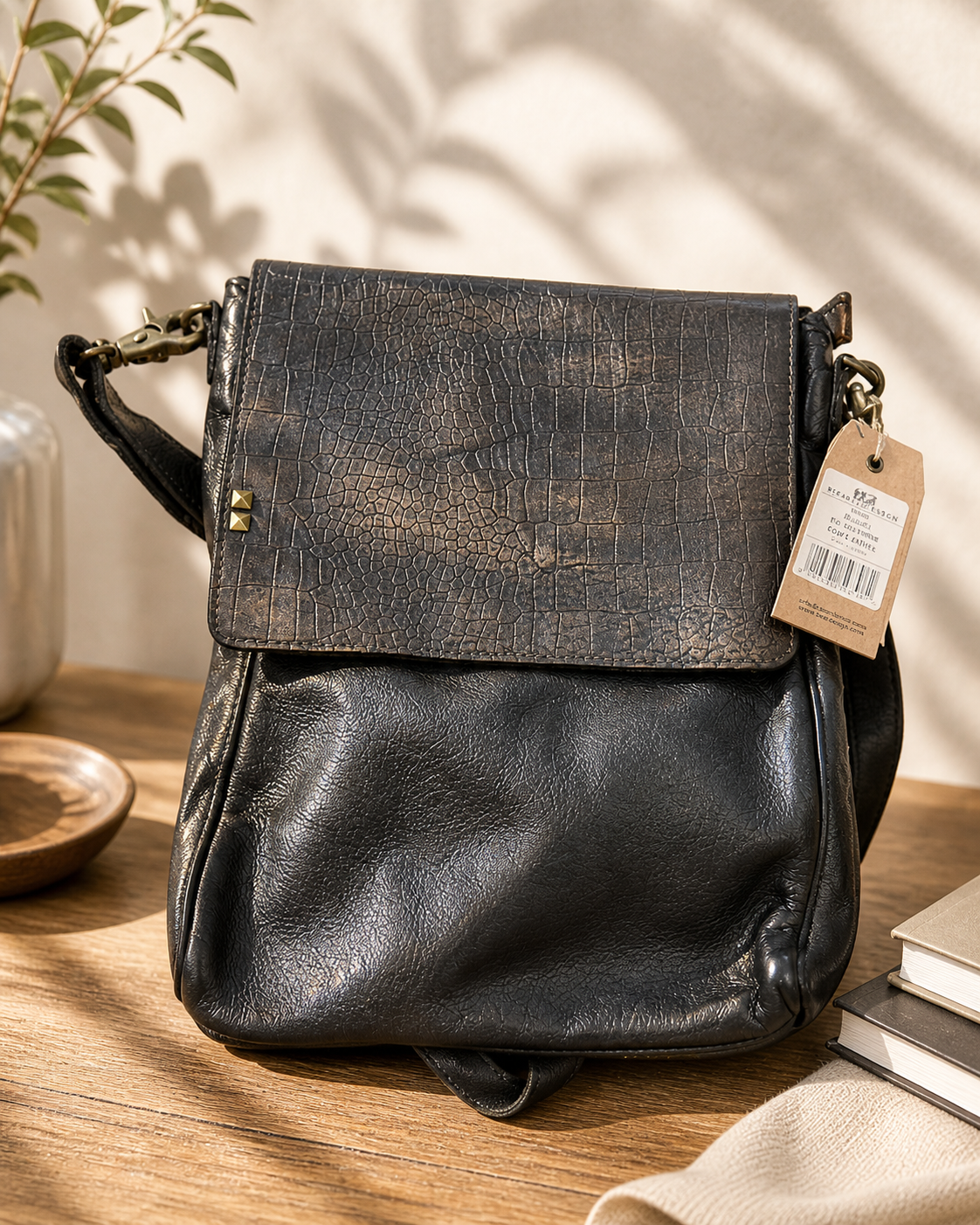 DESIDERIUS Mons Wanda Umhängetasche Dark Olive Rindsleder Echtleder Tasche H3