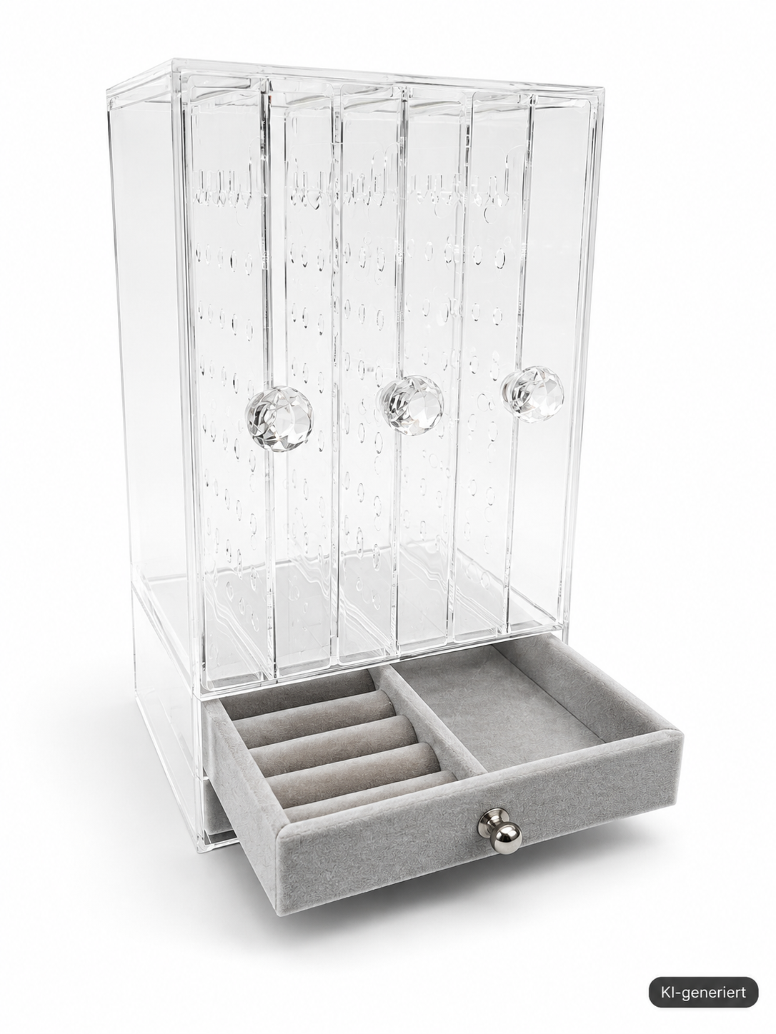 BELLE VOUS Schmuck Organizer Acryl Ohrringhalter Samt Schublade Transparent
