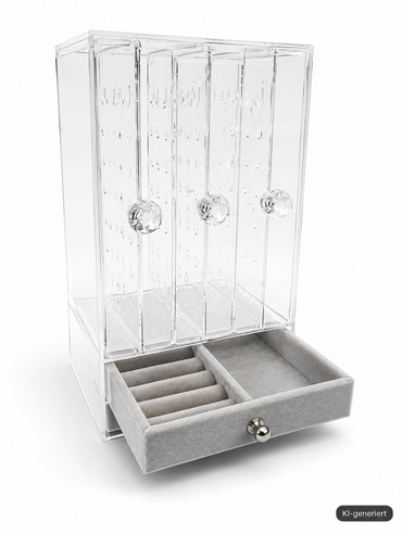 BELLE VOUS Schmuck Organizer Acryl Ohrringhalter Samt Schublade Transparent