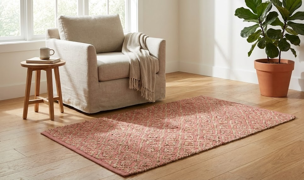 Jute-Baumwoll Teppich Ancient Secrets Terracotta 60x120 cm Natur
