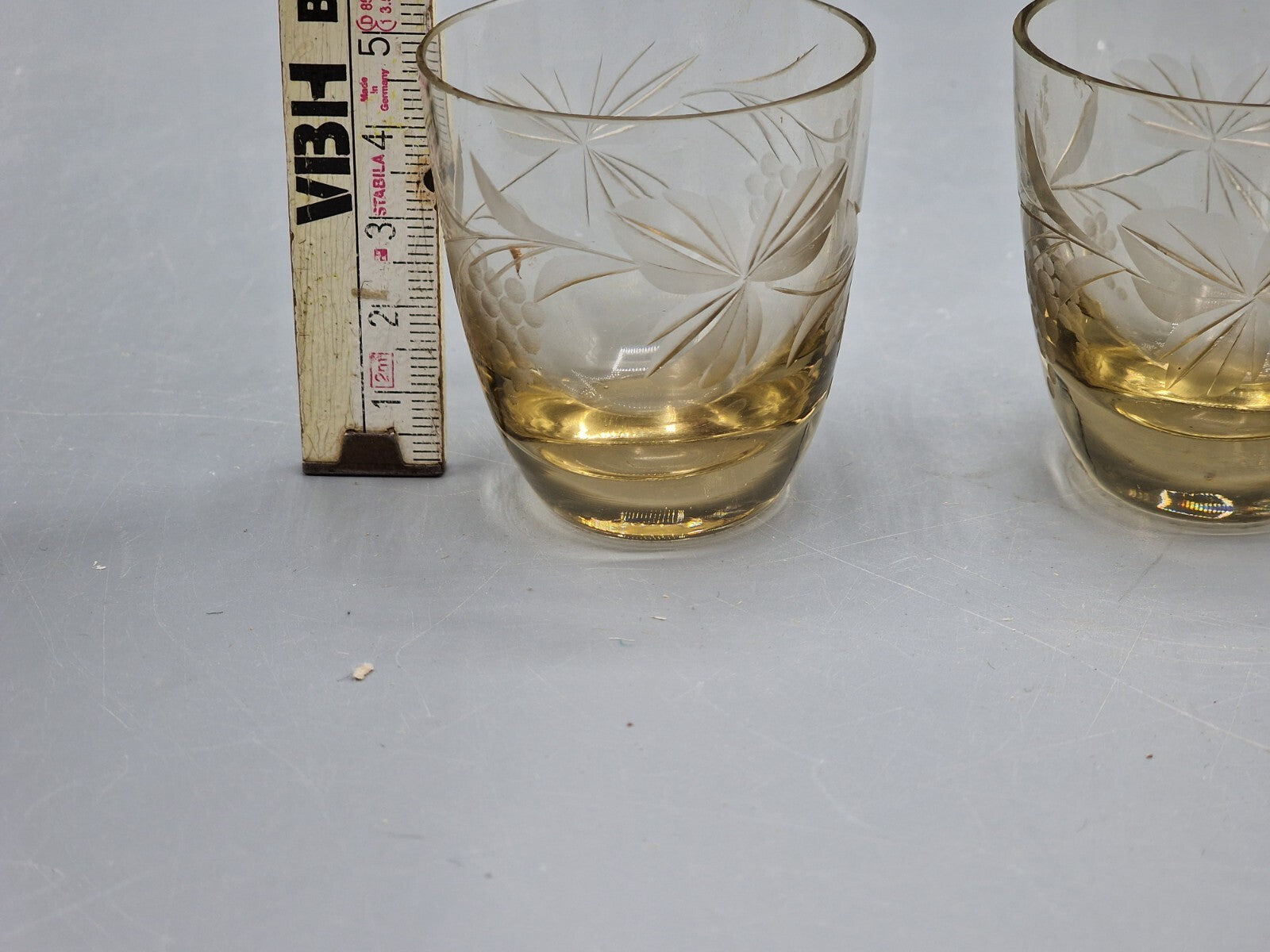 4x Schnapsglas Antiquität Sammler Glas Likörglas Vintage