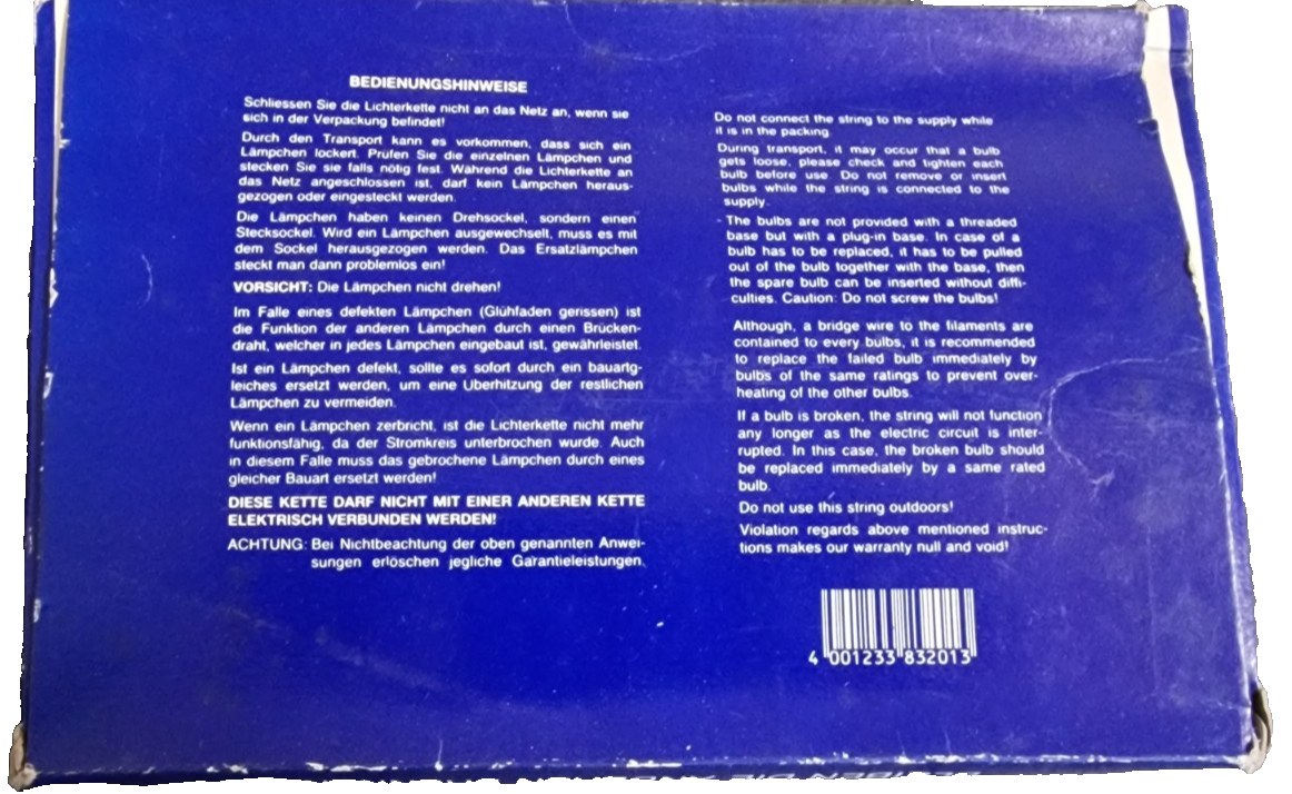 Sicherheits Lichterkette, 20 Kerzen