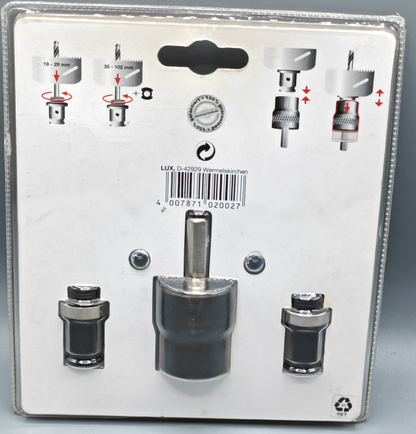 LUX-TOOLS Lochsägen Halter 3er Set Adapter Aufnahme Bohrmaschine Lochsäge Set A2