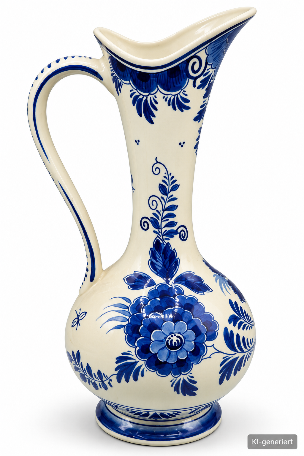Delfts Blauw RAAM Holland Keramik Krug Vase Handgemalt Blau Weiß 527