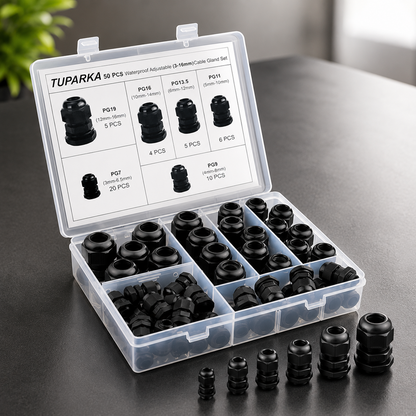 TUPARKA Kabelverschraubung 50tlg PG7-PG19 wasserdicht Kabelverbinder Set A2