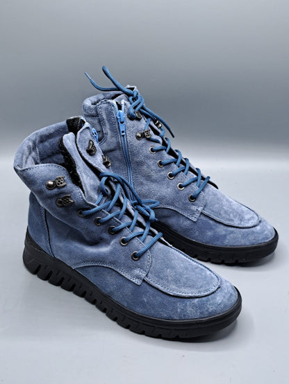 Vitaform Damen Stiefel Velour Blau Gr.39 Winter Boots Komfortschuhe