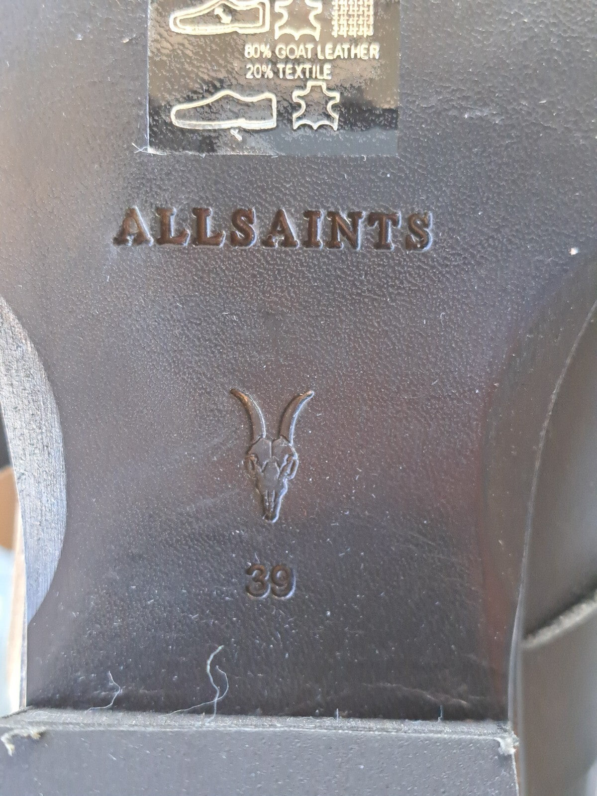 AllSaints Katy Damen Stiefeletten Leder Schwarz Boots Schnürstiefel Gr. 39 G1