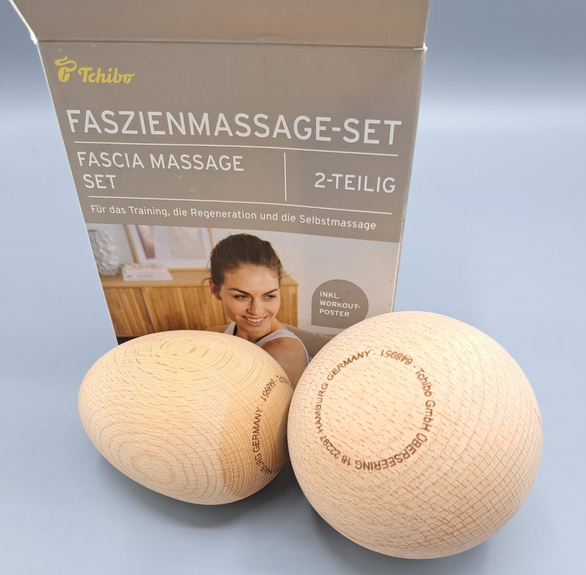 Tchibo Faszienmassage-Set 2tlg Holz Muskelmassage Entspannung
